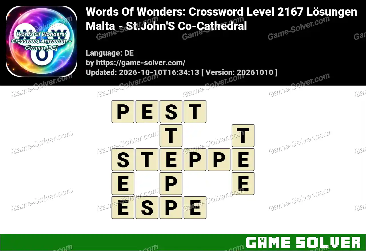 Words Of Wonders: Crossword Level 2167 Lösungen – Malta – St.John’S Co-Cathedral